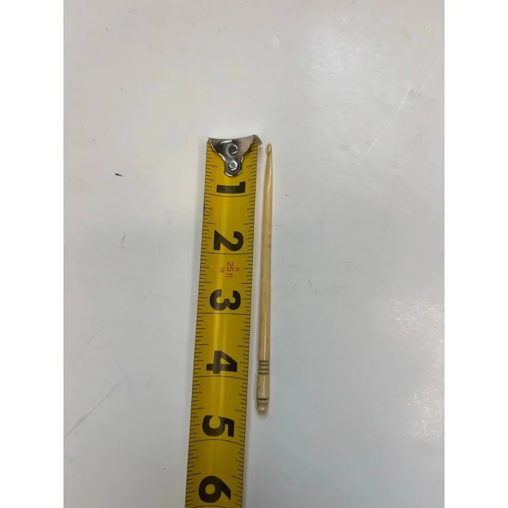 Vintage Bone Crochet Hook 4.5 Inch Faux Bone Needlework Tool Size Unknown